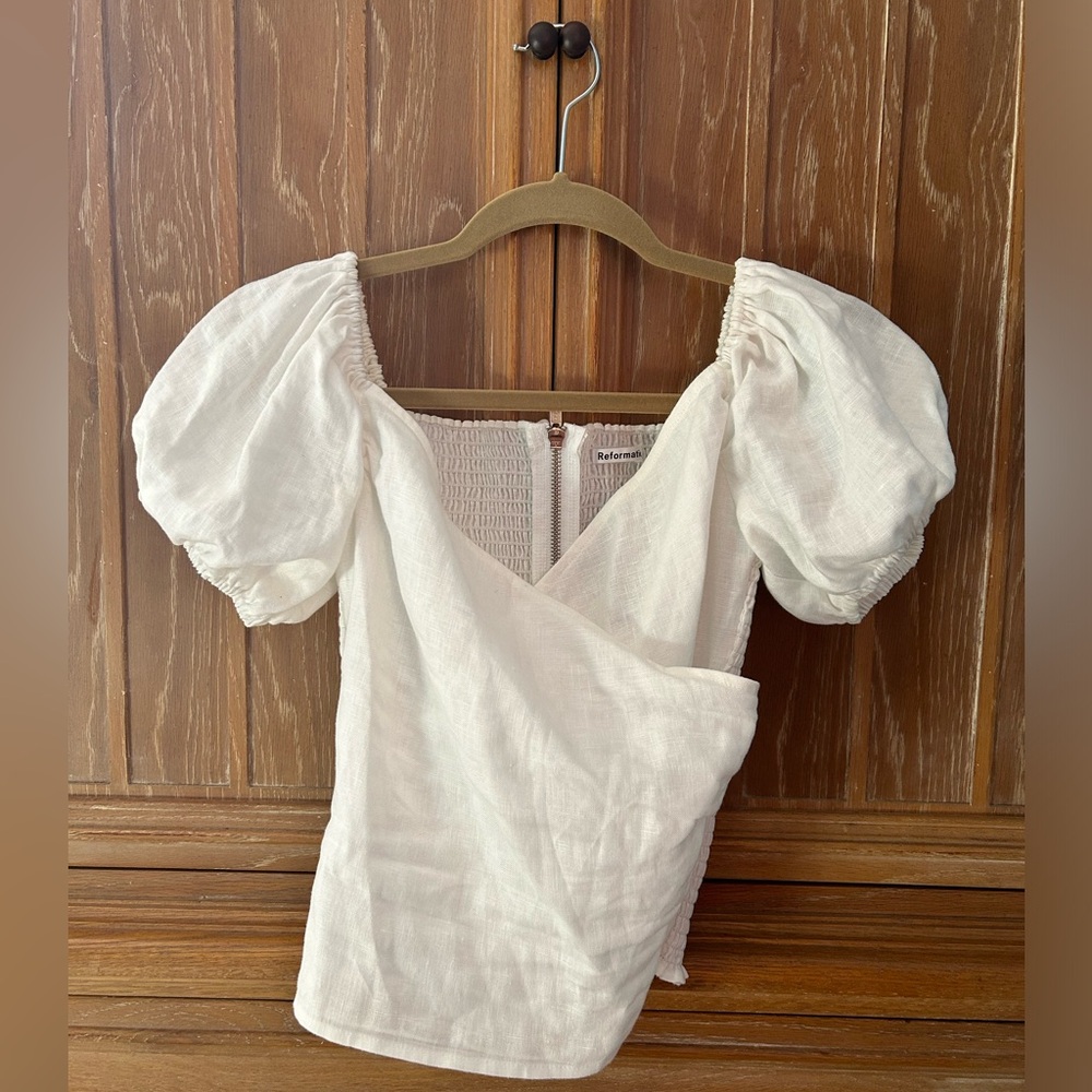 reformation linen top size 2